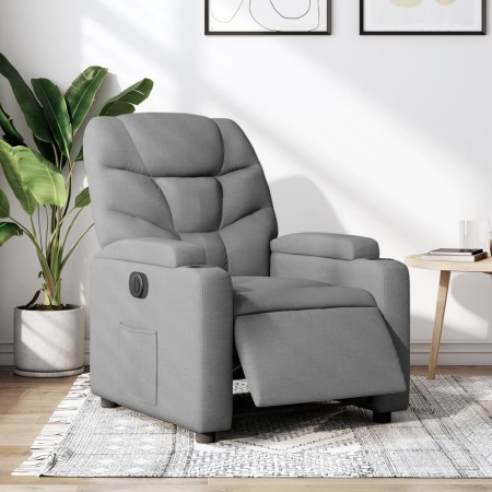 Sillón reclinable eléctrico tela gris claro de , Sillones - Ref: Foro24-3204572, Precio: 252,58 €, Descuento: %