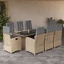 Set comedor de jardín 9 pzas con cojines ratán sintético beige en Conjuntos de jardín | Comprar online en Foru.es
