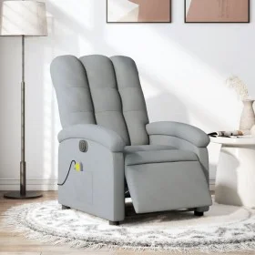 Sillón reclinable de masaje eléctrico tela gris claro de , Sillones - Ref: Foro24-3204080, Precio: 300,70 €, Descuento: %