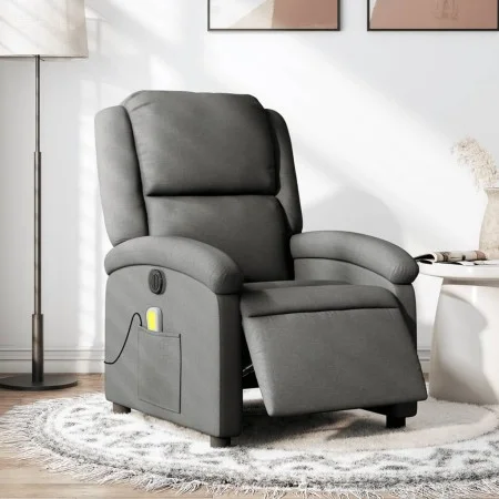 Sillón reclinable de masaje eléctrico tela gris oscuro de , Sillones - Ref: Foro24-3204153, Precio: 257,88 €, Descuento: %