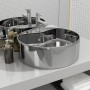 Lavabo con rebosadero 46,5x15,5 cm cerámica plateado de vidaXL, Lavabos - Ref: Foro24-143865, Precio: 73,86 €, Descuento: %