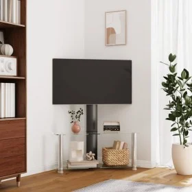Mueble TV esquina 2 niveles para 32-70 pulgadas negro plateado de , Muebles TV - Ref: Foro24-358168, Precio: 102,41 €, Descue...