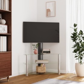 Mueble TV esquina 3 niveles para 32-70 pulgadas negro plateado de , Muebles TV - Ref: Foro24-358177, Precio: 126,23 €, Descue...