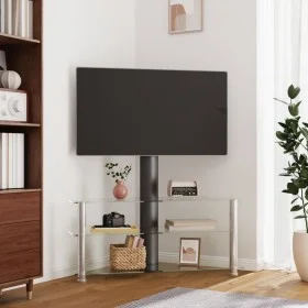 Mueble TV esquina 3 niveles para 32-70 pulgadas negro plateado de , Muebles TV - Ref: Foro24-358180, Precio: 114,55 €, Descue...