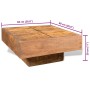 Mesa de centro cuadrada madera maciza de mango marrón en Mesas de centro | Comprar online en Foru.es