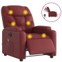 Sillón de masaje reclinable de cuero artificial rojo tinto de , Sillones - Ref: Foro24-3204655, Precio: 266,14 €, Descuento: %