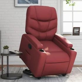 Sillón reclinable elevable cuero artificial rojo tinto by , Armchairs - Ref: Foro24-3204662, Price: 314,87 €, Discount: %