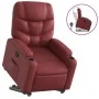 Sillón reclinable elevable cuero artificial rojo tinto de , Sillones - Ref: Foro24-3204662, Precio: 314,87 €, Descuento: %