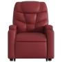Sillón reclinable elevable cuero artificial rojo tinto de , Sillones - Ref: Foro24-3204662, Precio: 297,96 €, Descuento: %
