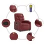 Sillón reclinable de masaje de pie cuero artificial rojo tinto de , Sillones - Ref: Foro24-3204669, Precio: 304,18 €, Descuen...