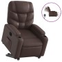 Sillón reclinable elevable eléctrico de cuero sintético marrón de , Sillones - Ref: Foro24-3204674, Precio: 317,85 €, Descuen...