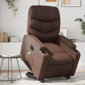 Sillón de masaje elevable eléctrico cuero sintético marrón de , Sillones - Ref: Foro24-3204681, Precio: 353,95 €, Descuento: %