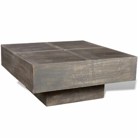 Mesa de centro cuadrada madera maciza de mango marrón oscuro en Mesas de centro | Comprar online en Foru.es