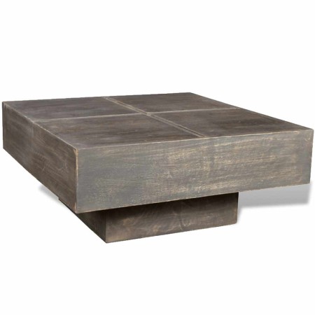Mesa de centro cuadrada madera maciza de mango marrón oscuro en Mesas de centro | Comprar online en Foru.es