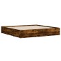 Cama con cajones madera de ingeniería roble ahumado 200x200 cm de , Camas y somieres - Ref: Foro24-3207249, Precio: 229,26 €,...