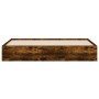 Cama con cajones madera de ingeniería roble ahumado 200x200 cm de , Camas y somieres - Ref: Foro24-3207249, Precio: 229,26 €,...