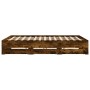 Cama con cajones madera de ingeniería roble ahumado 200x200 cm de , Camas y somieres - Ref: Foro24-3207249, Precio: 229,26 €,...