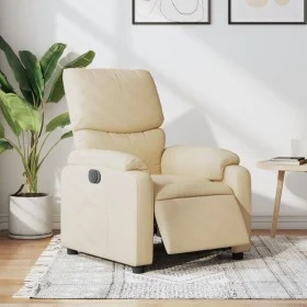 Sillón reclinable eléctrico de tela crema de , Sillones - Ref: Foro24-3204809, Precio: 248,40 €, Descuento: %