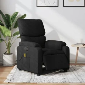 Sillón reclinable de masaje eléctrico tela negro de , Sillones - Ref: Foro24-3204814, Precio: 237,91 €, Descuento: %