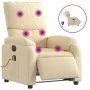 Sillón reclinable de masaje eléctrico tela color crema de , Sillones - Ref: Foro24-3204821, Precio: 287,22 €, Descuento: %