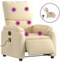 Sillón reclinable de masaje eléctrico tela color crema de , Sillones - Ref: Foro24-3204821, Precio: 282,58 €, Descuento: %