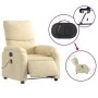 Sillón reclinable de masaje eléctrico tela color crema de , Sillones - Ref: Foro24-3204821, Precio: 287,22 €, Descuento: %