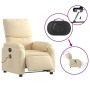 Sillón reclinable de masaje eléctrico tela color crema de , Sillones - Ref: Foro24-3204821, Precio: 282,58 €, Descuento: %