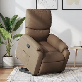 Sillón reclinable elevable de tela marrón de , Sillones - Ref: Foro24-3204828, Precio: 282,51 €, Descuento: %