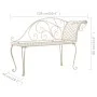 Banco tumbona de jardín de acero blanco envejecido 128 cm de vidaXL, Bancos de jardín - Ref: Foro24-45431, Precio: 138,27 €, ...