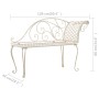 Banco tumbona de jardín de acero blanco envejecido 128 cm de vidaXL, Bancos de jardín - Ref: Foro24-45431, Precio: 144,03 €, ...