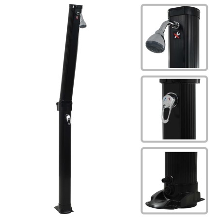 Ducha solar plegable negra 214 cm 23 L de vidaXL, Accesorios para piscinas y spa - Ref: Foro24-91719, Precio: 195,54 €, Descu...