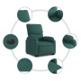 Sillón eléctrico reclinable elevable de tela verde oscuro de , Sillones - Ref: Foro24-3204854, Precio: 302,17 €, Descuento: %