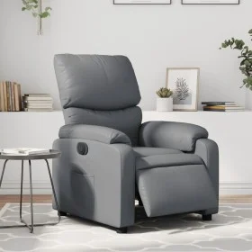 Sillón reclinable eléctrico de cuero sintético gris de , Sillones - Ref: Foro24-3204875, Precio: 294,19 €, Descuento: %