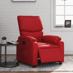 Sillón reclinable eléctrico de cuero sintético rojo de , Sillones - Ref: Foro24-3204877, Precio: 298,72 €, Descuento: %