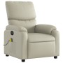Sillón de masaje reclinable eléctrico cuero sintético crema de , Sillones - Ref: Foro24-3204880, Precio: 288,57 €, Descuento: %