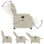 Sillón de masaje reclinable eléctrico cuero sintético crema de , Sillones - Ref: Foro24-3204880, Precio: 288,57 €, Descuento: %