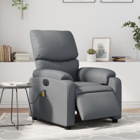Sillón de masaje reclinable eléctrico cuero sintético gris de , Sillones - Ref: Foro24-3204882, Precio: 262,51 €, Descuento: %