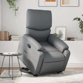 Sillón reclinable elevable cuero artificial gris de , Sillones - Ref: Foro24-3204889, Precio: 326,62 €, Descuento: %