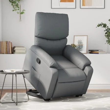 Sillón reclinable elevable cuero artificial gris de , Sillones - Ref: Foro24-3204889, Precio: 326,62 €, Descuento: %