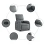 Sillón reclinable elevable cuero artificial gris de , Sillones - Ref: Foro24-3204889, Precio: 326,62 €, Descuento: %
