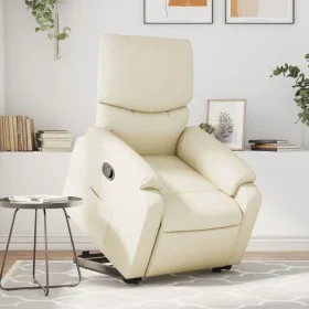 Sillón reclinable de masaje de pie cuero artificial color crema de , Sillones - Ref: Foro24-3204894, Precio: 314,91 €, Descue...