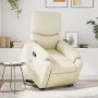 Sillón reclinable de masaje de pie cuero artificial color crema de , Sillones - Ref: Foro24-3204894, Precio: 314,91 €, Descue...