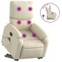 Sillón reclinable de masaje de pie cuero artificial color crema de , Sillones - Ref: Foro24-3204894, Precio: 314,91 €, Descue...
