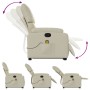 Sillón reclinable de masaje de pie cuero artificial color crema de , Sillones - Ref: Foro24-3204894, Precio: 307,99 €, Descue...