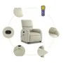 Sillón reclinable de masaje de pie cuero artificial color crema de , Sillones - Ref: Foro24-3204894, Precio: 314,91 €, Descue...