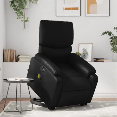 Sillón de masaje elevable eléctrico cuero sintético negro de , Sillones - Ref: Foro24-3204907, Precio: 322,61 €, Descuento: %