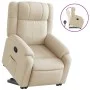 Sillón reclinable elevable de tela color crema de , Sillones - Ref: Foro24-3205211, Precio: 303,26 €, Descuento: %