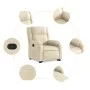 Sillón reclinable elevable de tela color crema de , Sillones - Ref: Foro24-3205211, Precio: 303,26 €, Descuento: %