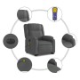 Sillón de masaje eléctrico reclinable elevable tela gris oscuro de , Sillones - Ref: Foro24-3205239, Precio: 341,51 €, Descue...