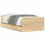 Estructura de cama con cajones roble Sonoma 100x200 cm de , Camas y somieres - Ref: Foro24-3207366, Precio: 158,09 €, Descuen...